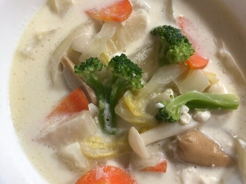 白菜の味噌クリームスープ